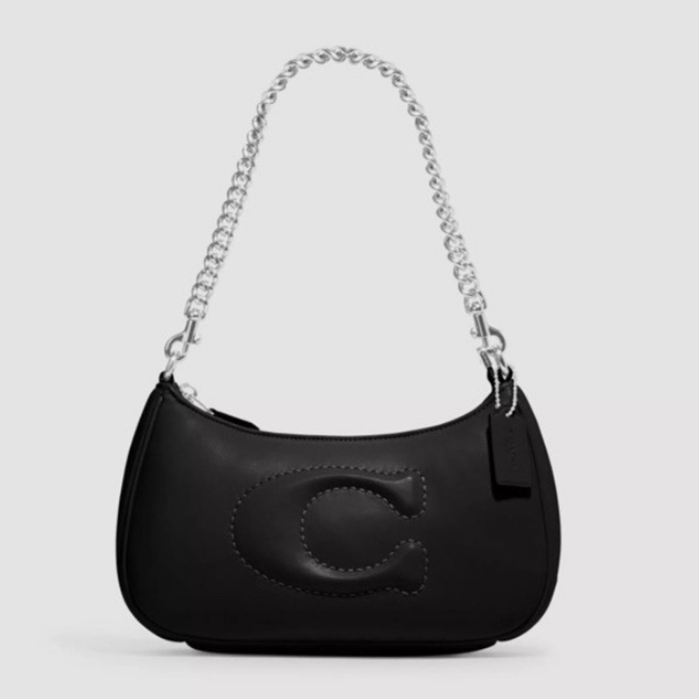 Black Coach Teri Shoulder Bag With Signature Quilting